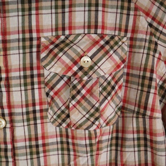 Pendleton Womens XL Button Down Long Sleeve Shirt Brown Red Plaid Vent Back - Picture 6 of 15